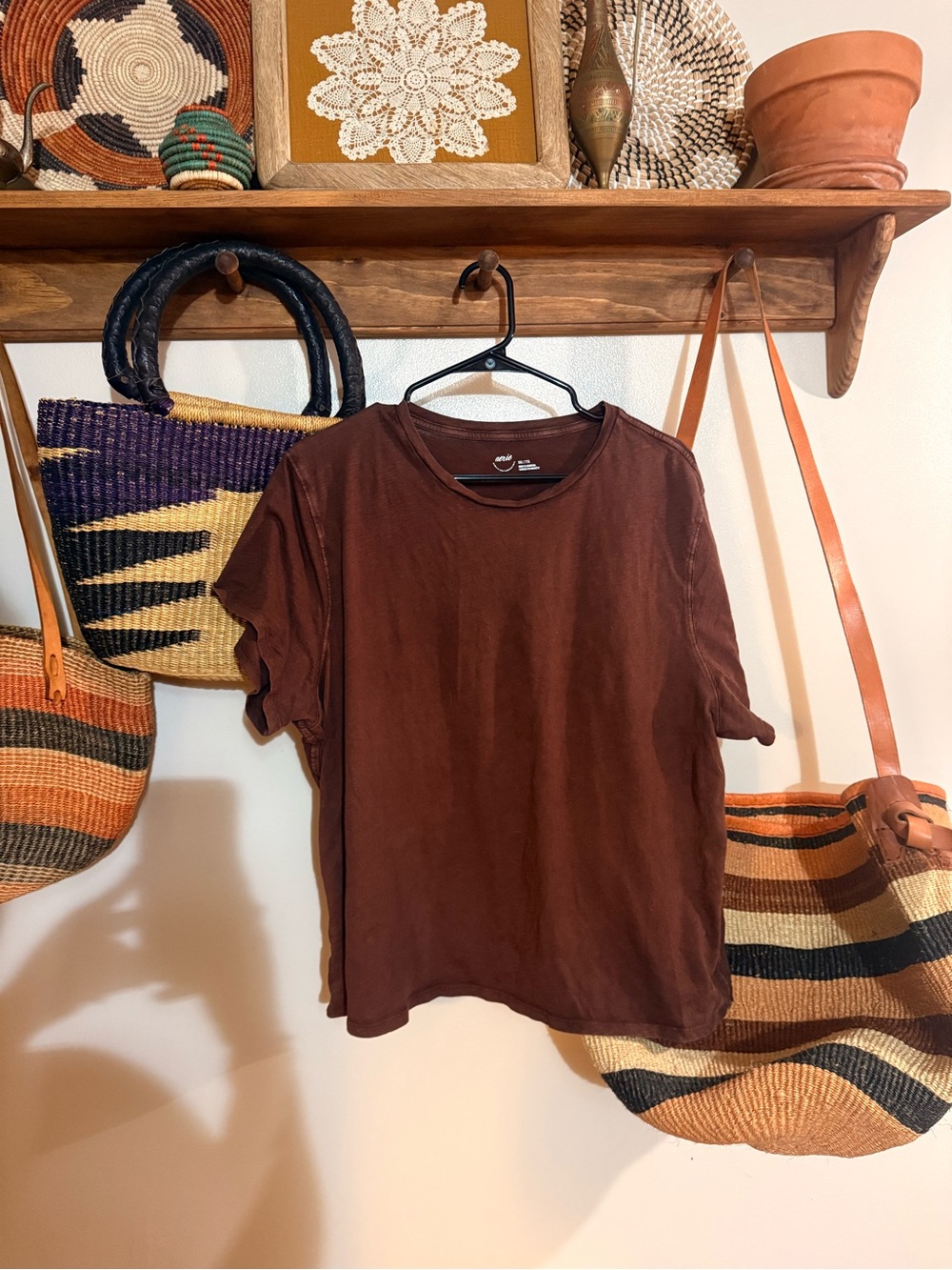 aerie Short Sleeve Crewneck T-Shirt - Brown